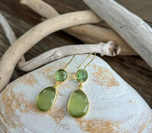 Load image into Gallery viewer, Green Agate Earrings
